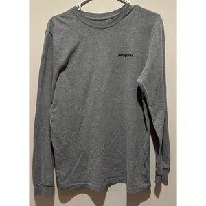 Patagonia Gray Long Sleeve Logo Tee